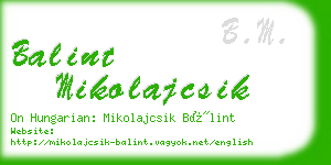 balint mikolajcsik business card